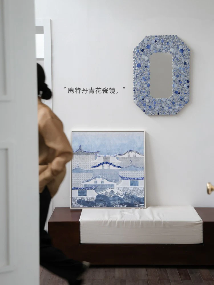 DZ019 - Dutch Original! Rhino Gallery Blue and White Porcelain Art Space-enlarging Decorative Painting