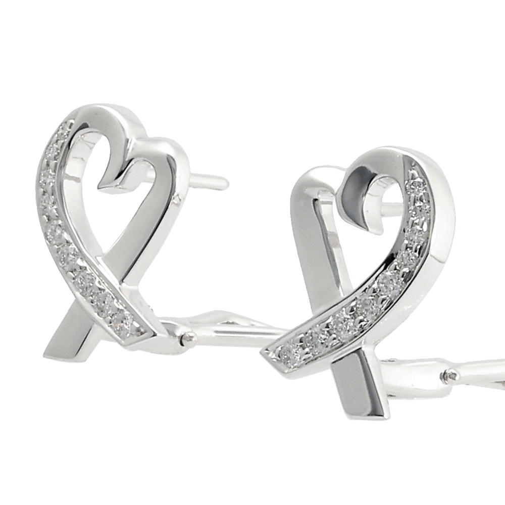 Tiffany & Co. Tiffany Loving Heart Paloma Picasso K18WG White Gold Earrings Diamond