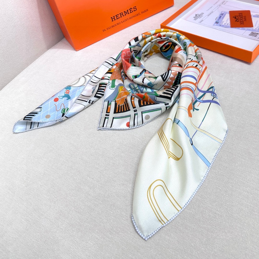 New Hermès Horse Club Scarf - cnluxepick