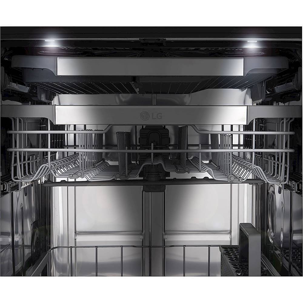 LG - SIGNATURE Top Control Built-In Dishwasher with Stainless Steel Tub, TrueSteam, 3rd Rack, 38dBA - Textured steel