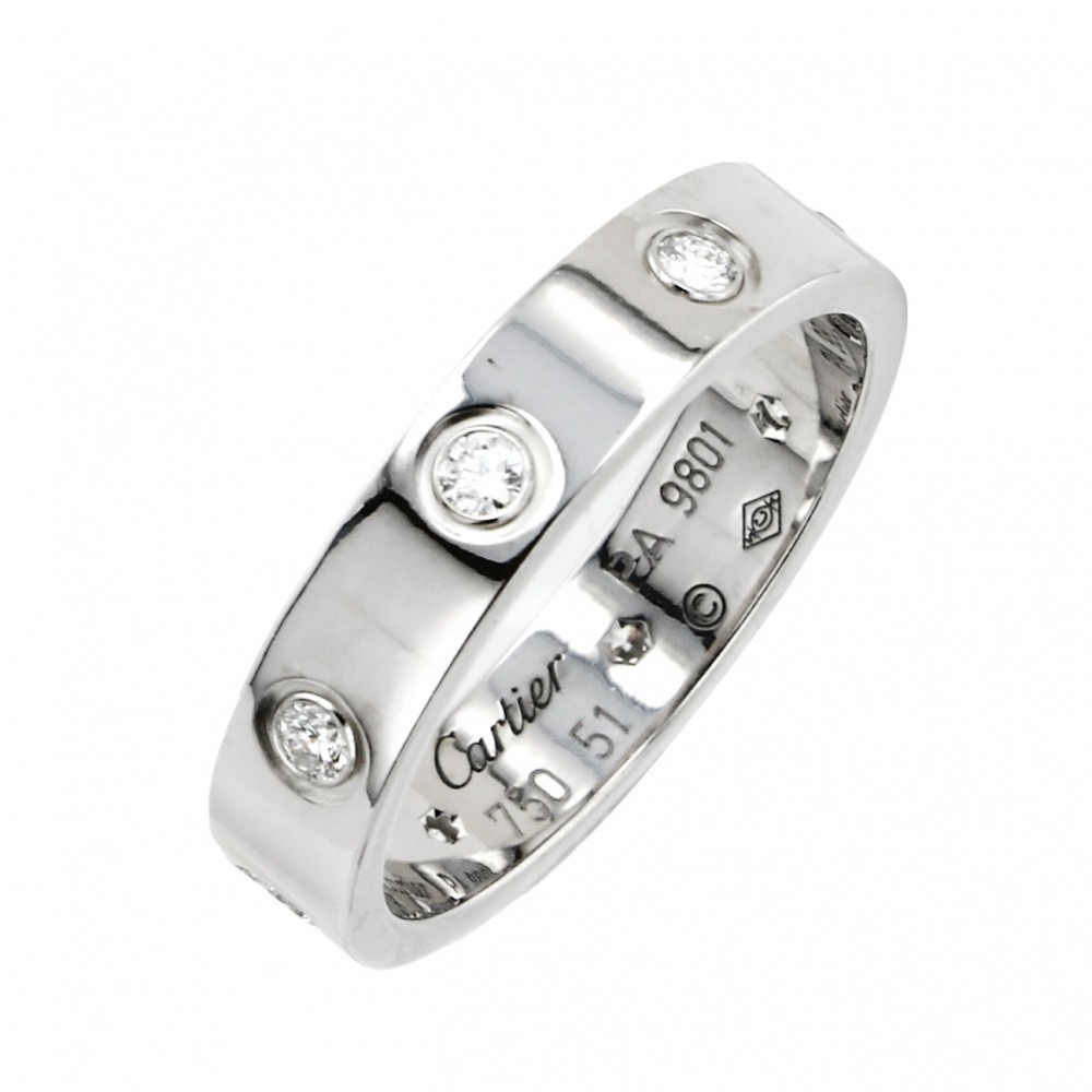 Cartier Love 8P Diamond Ring 18K White Gold