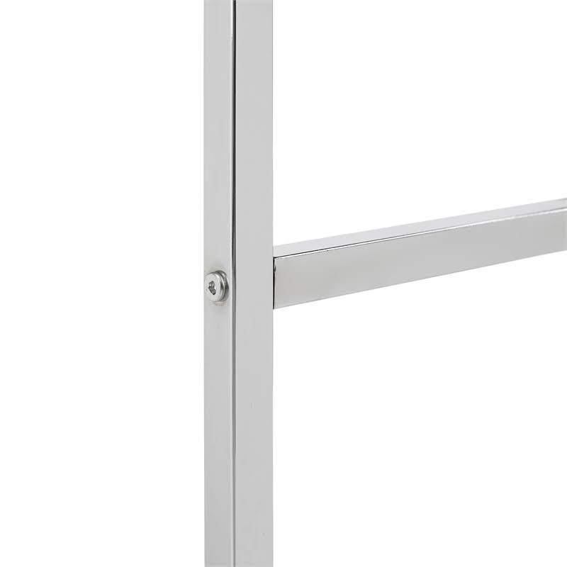 Linon Polk 30x22 Chrome Metal Bar Stool in Gray - CYMX1067