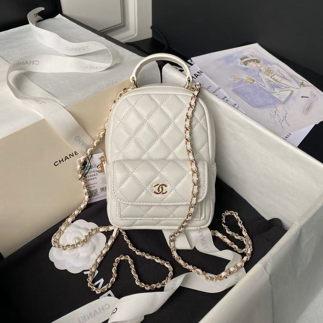 CHANEL Mini Sheepskin Backpack 12A Top Quality - cnluxepick
