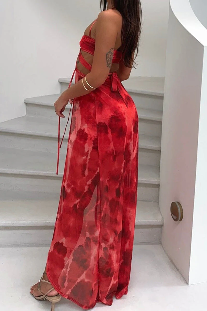 Halter Cut-Out Crop Top & Mini Skirt SetClistos