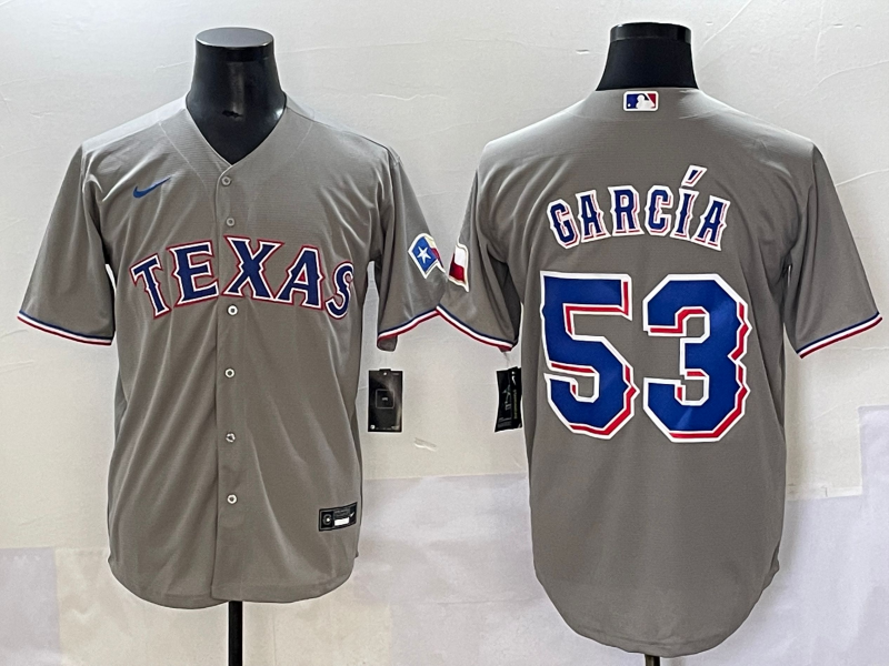Men's Texas Rangers Adolis Garcia #53 Gray Replica Player Jersey