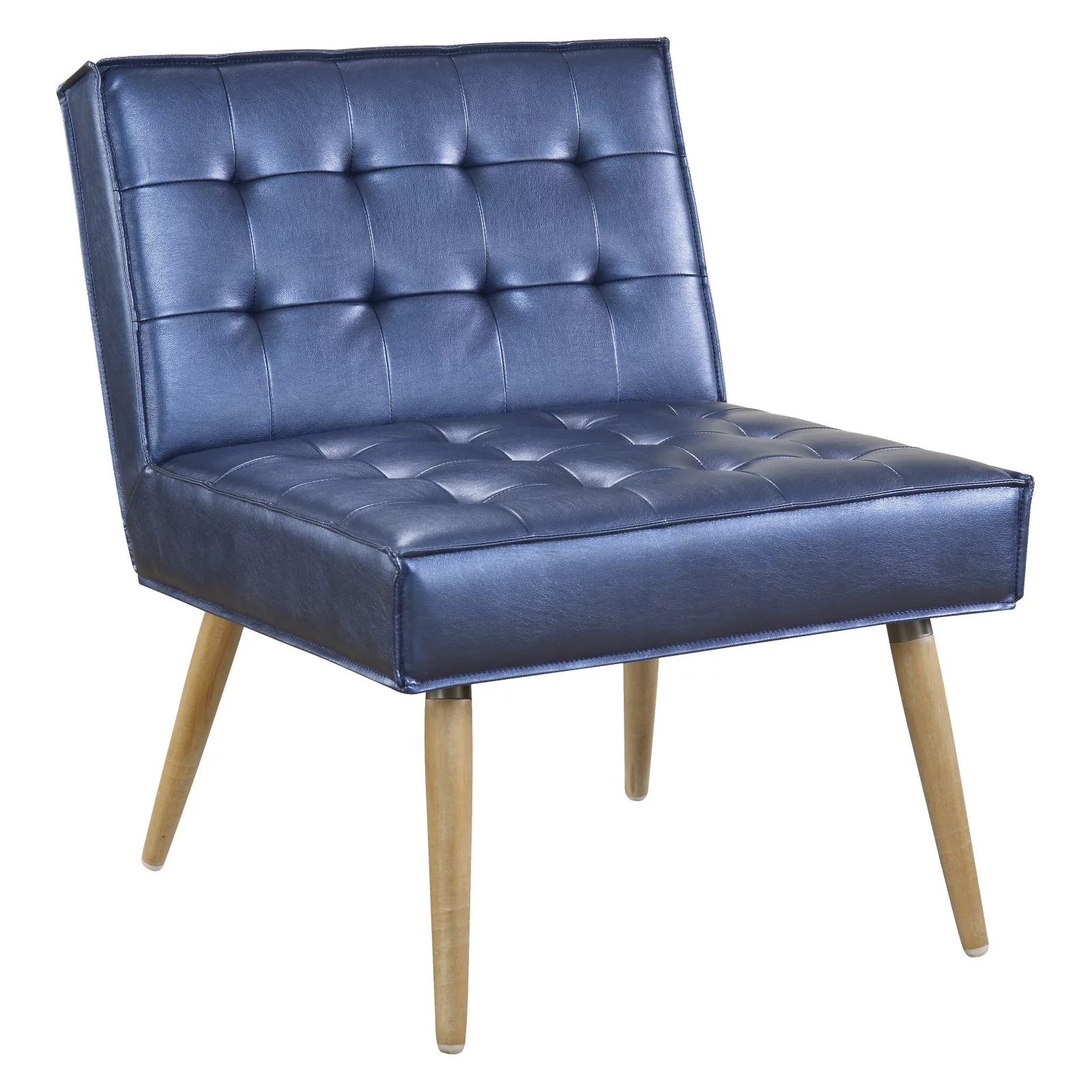 OSP Home Furnishings Amity Tufted Accent Chair in Sizzle Copper Fabric with Solid Wood Legs