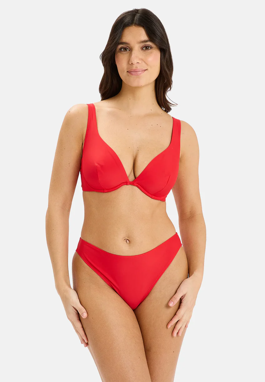 Haut de maillot de bain plongeant Bombinhas Rouge