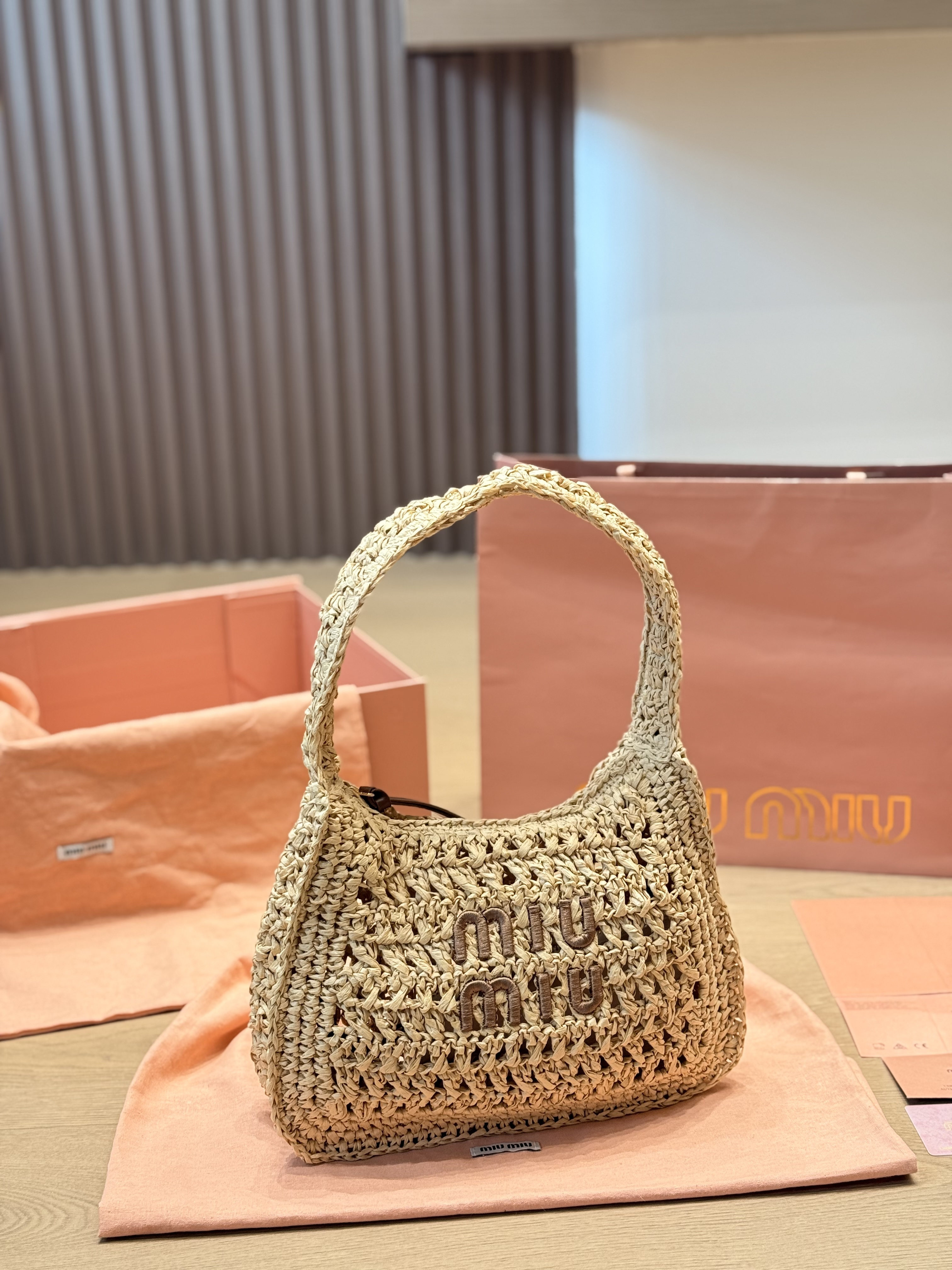 Miu Miu raffia woven bag - cnluxepick