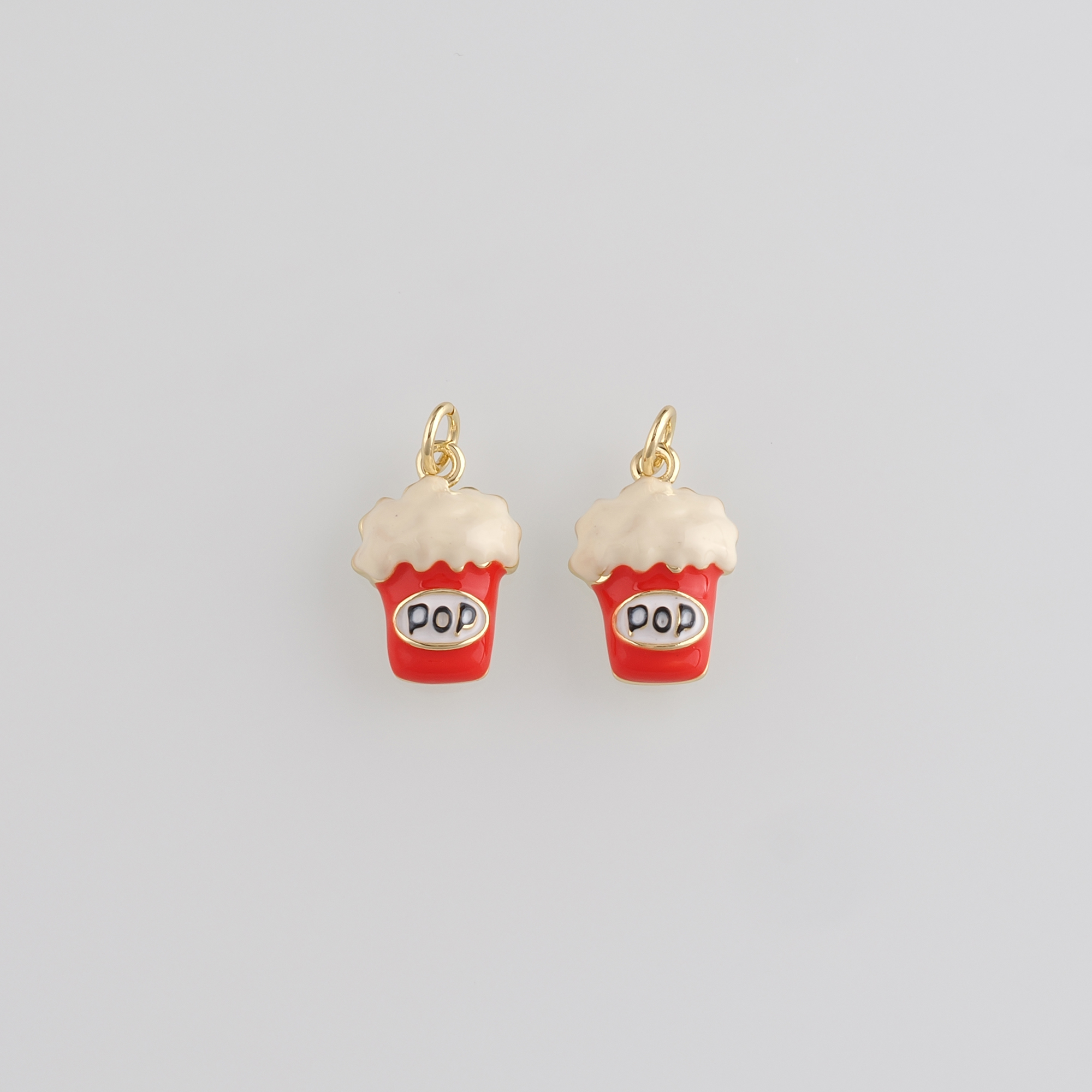 18K Gold Filled Beer Pendant,Enamel Beer Charm Earrings Necklace for DIY Jewelry Making Supply