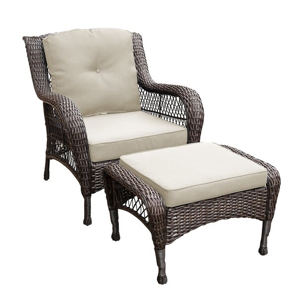 6piece Resin Wicker Patio Furniture Conversation Set with High Back