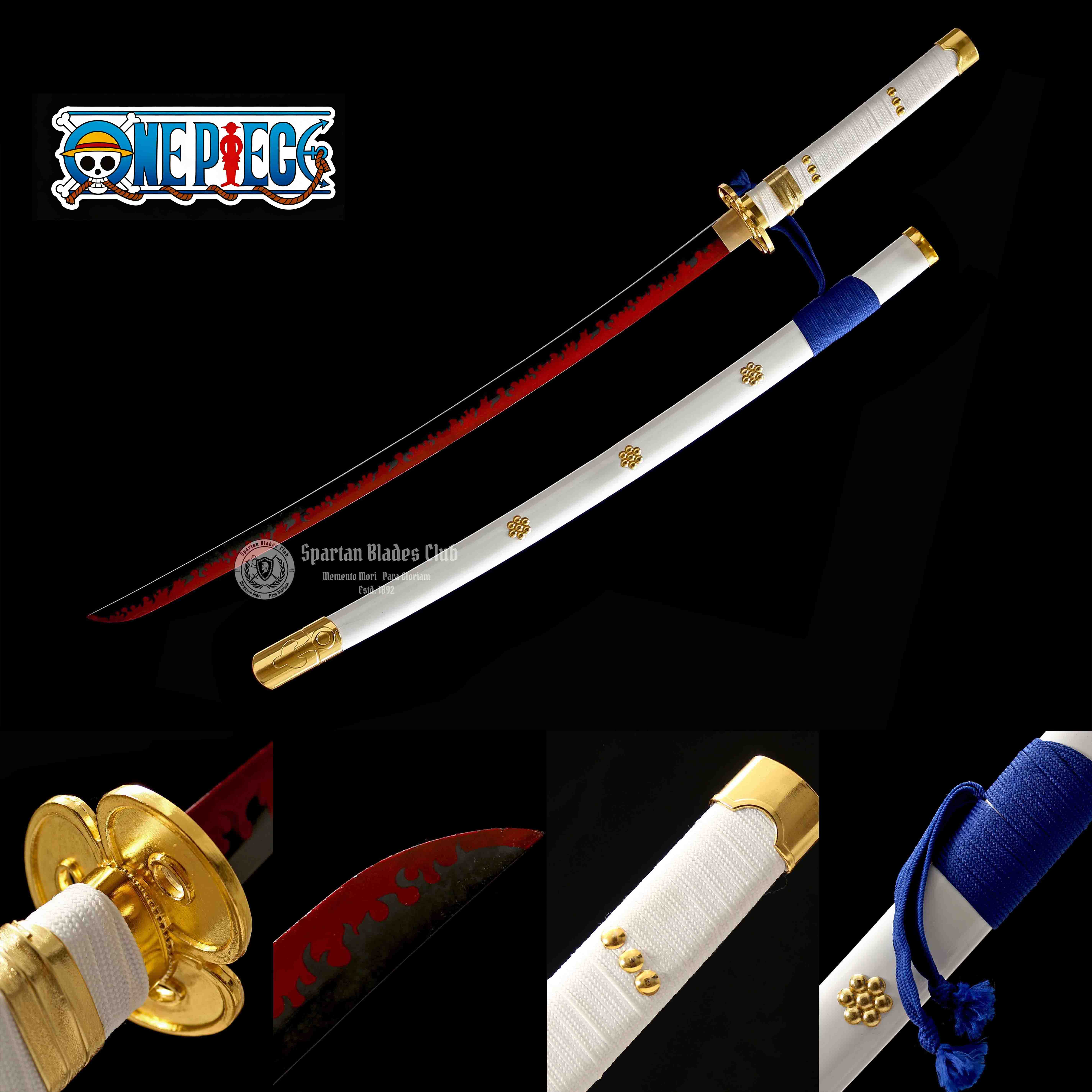 HZW02 | Amenohabakiri | One Piece | Katana | 1045 Carbon steel | Sharp | Handmade Real Sword | White | Battle-Ready | Full-tang | Japanese Anime Cosplay | Spartan Blades Club | CHEN'S SWORDS 1892 - Spartan Blades Club - 陳氏劍莊1892