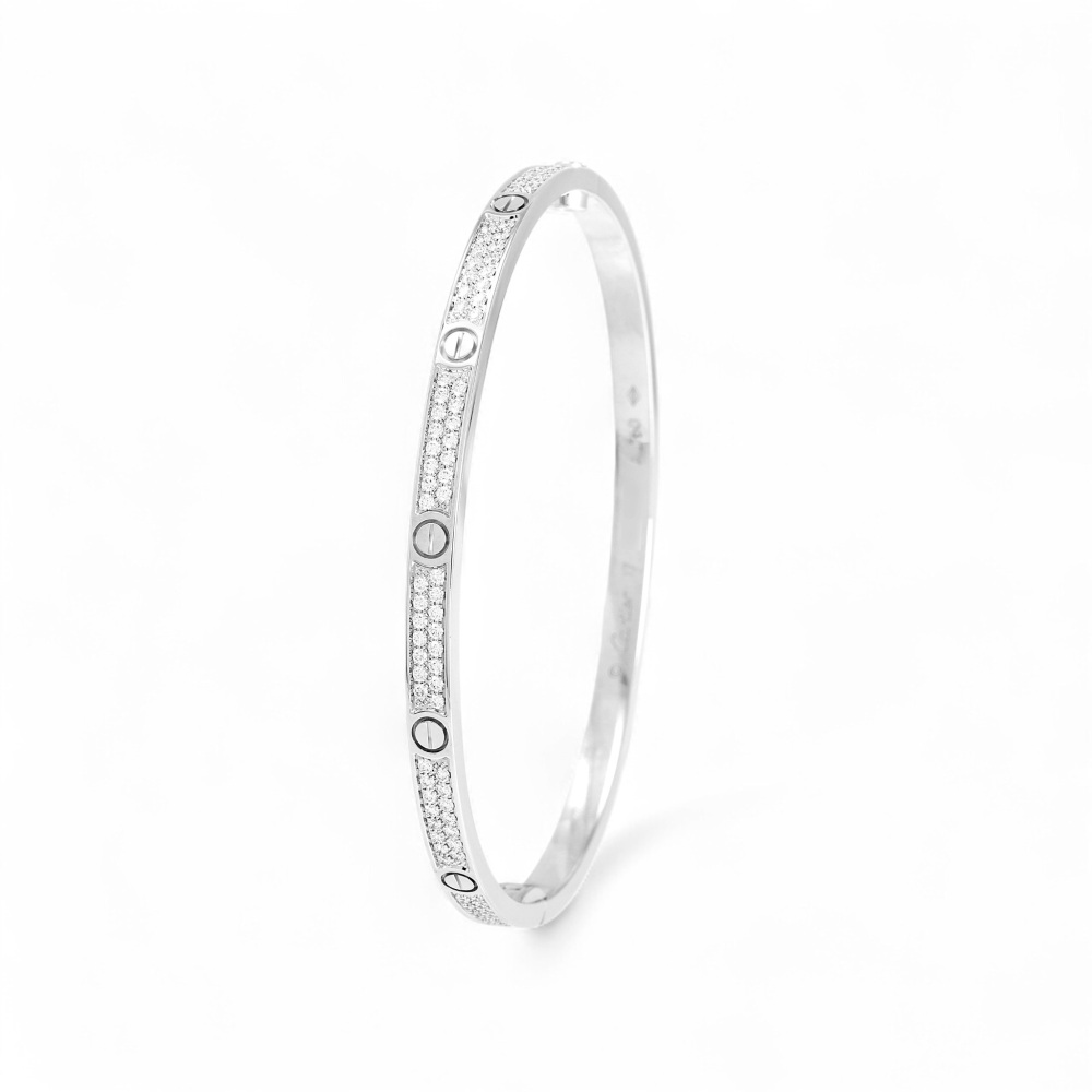 Cartier Love Pave Bracelet 18K White Gold Diamond N6710800