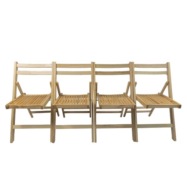 Furniture Slatted Wood Folding Special Event Chair ,Set of 4