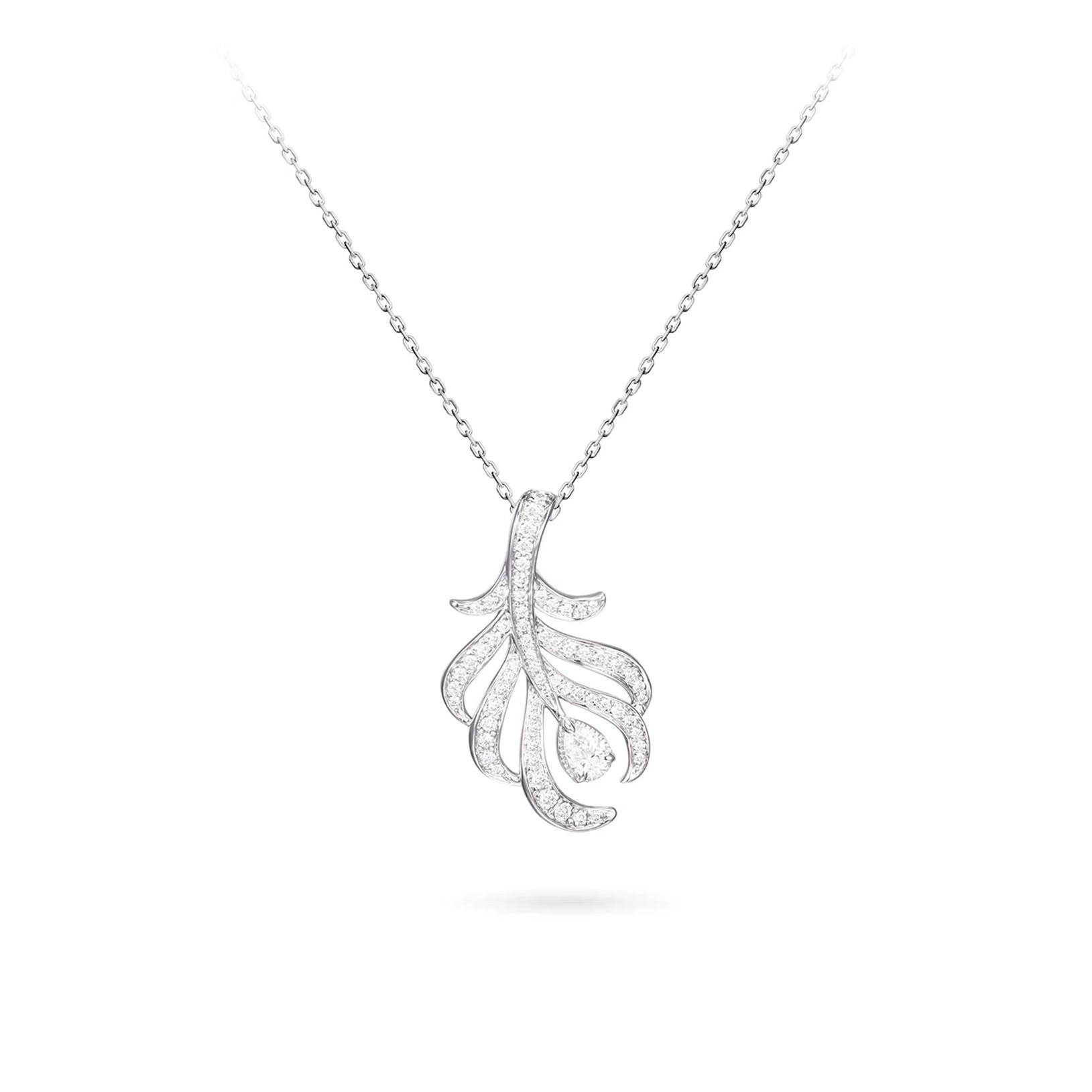 Boucheron Feather Drop Solitaire Necklace - cnluxepick