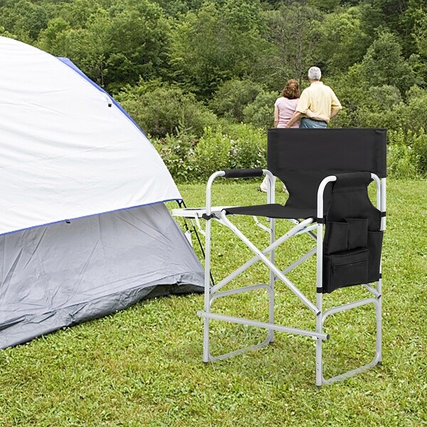 Cloth Surface Plastic Sprayed Iron Round Pipe Outdoor Director's Chair