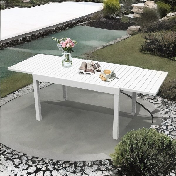 Aluminum Patio Extendable Dining Table,Adjustable Patio Dining Table