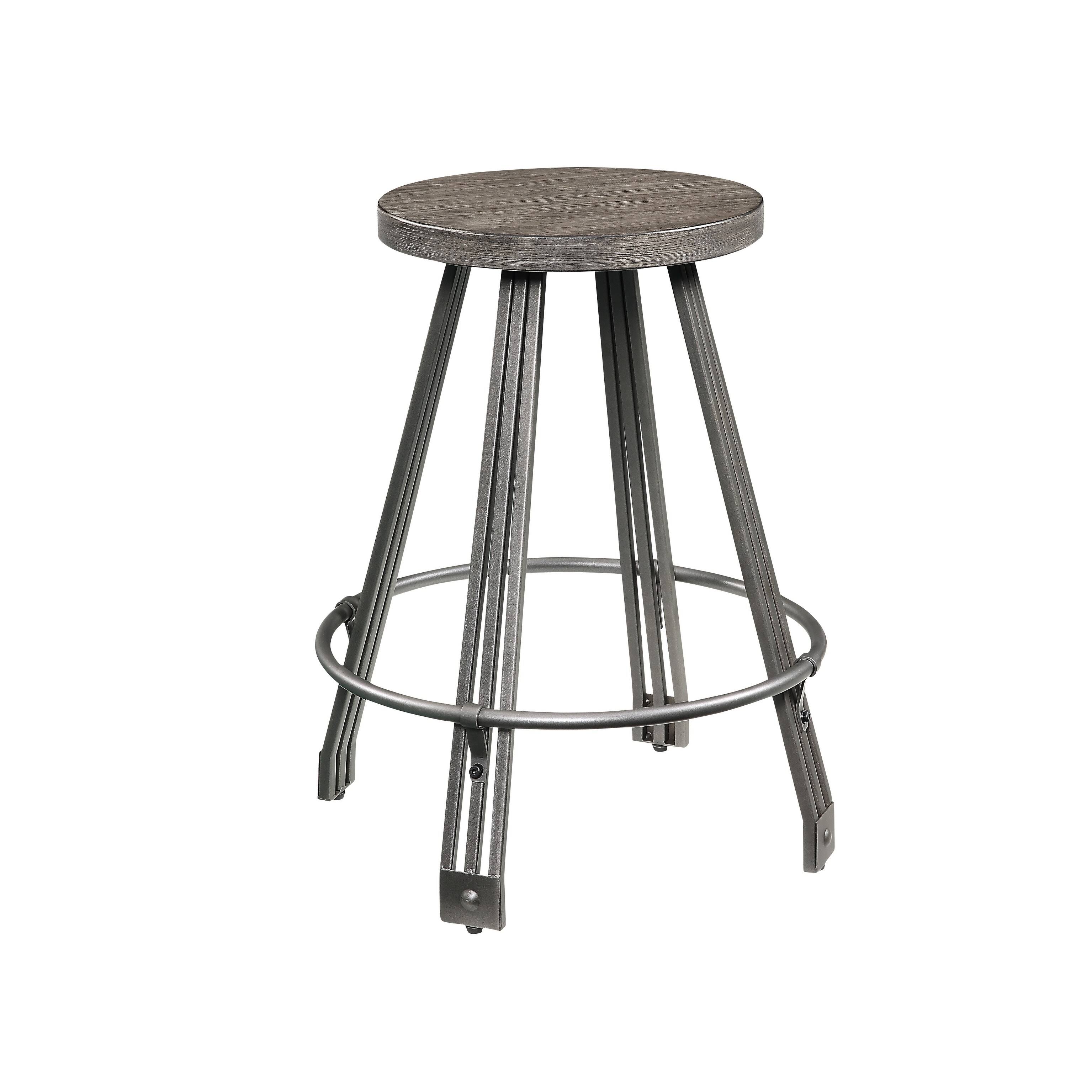Benzara 5 Piece Counter Height Set with 1 Table and 4 Stools, Gray