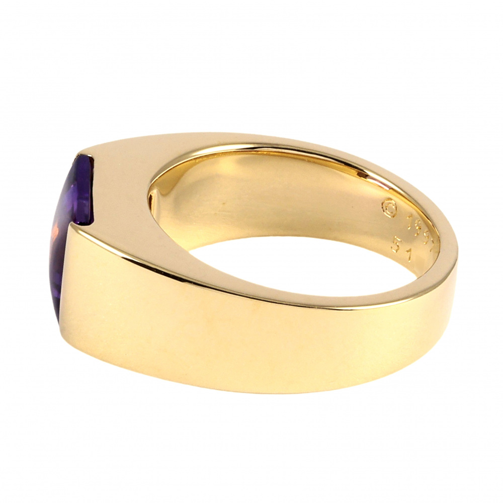 Cartier Tank Ring 18K Yellow Gold Amethyst