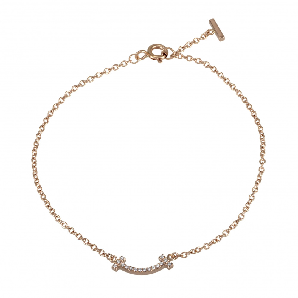 Tiffany & Co. Tiffany T Smile Bracelet 18K Rose Gold Diamond 62994576