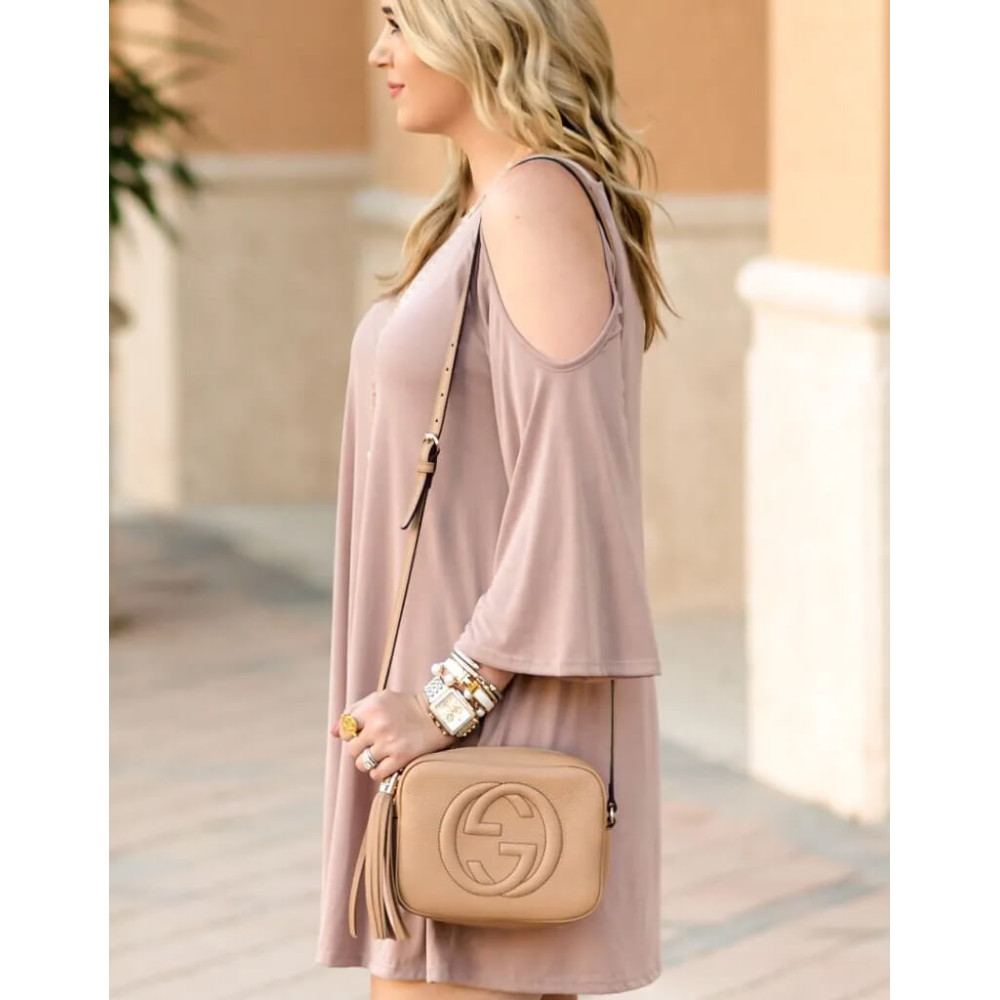 Gucci Soho Small Leather Disco Bag Apricot