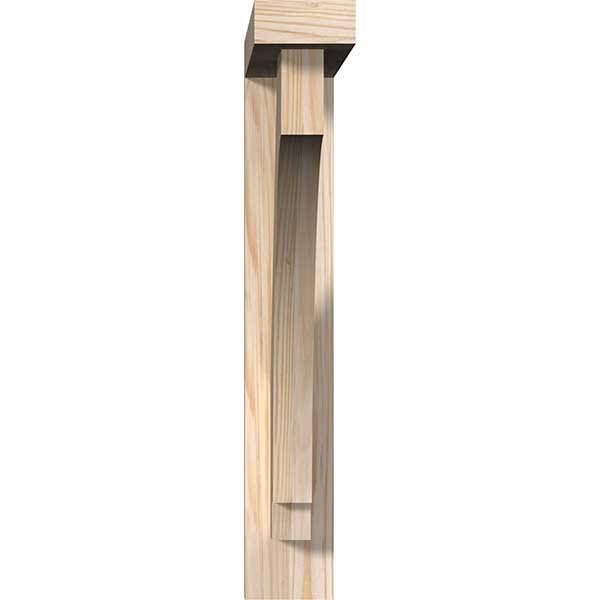 Ekena Millwork BKT0402X18X22IMP05SDF 3 1/2x22W x 18x22D x 22x22H Imperial Block Smooth Bracket w/ Offset Brace, Douglas Fir