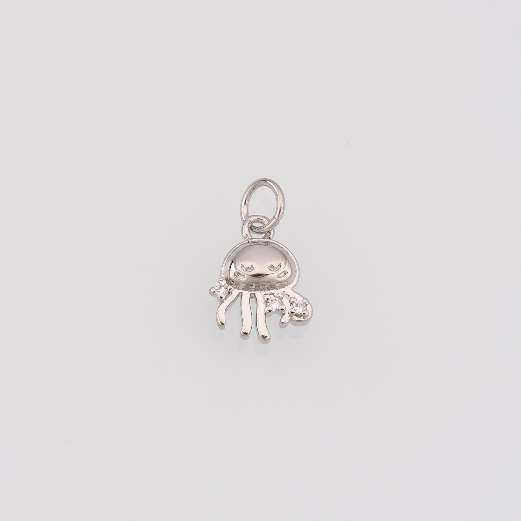 18K Gold Filled Jellyfish Pendant,CZ Jellyfish Charm Earrings Necklace for DIY Jewelry Making Supply