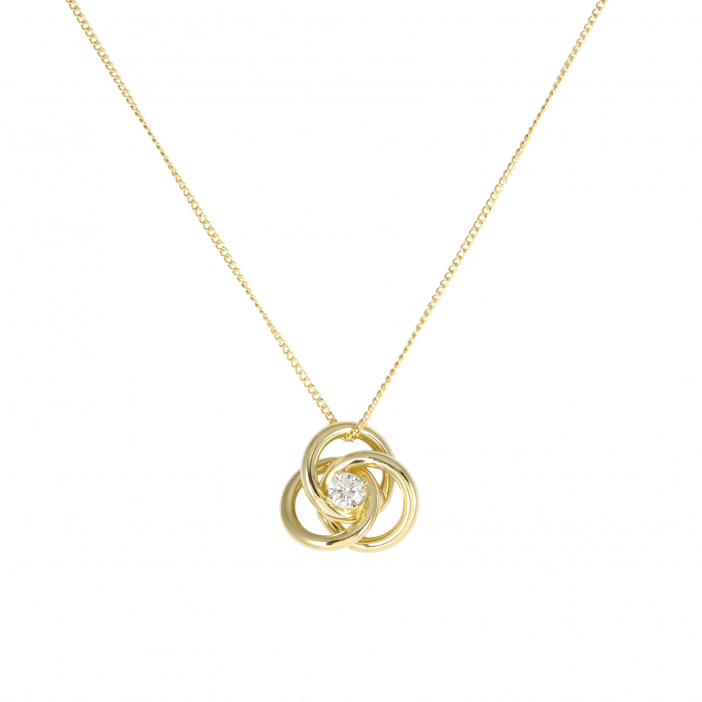 Tiffany & Co. Tiffany Three Soup K18YG Yellow Gold Necklace Diamond