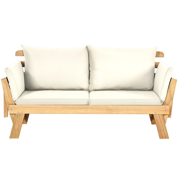 Adjustable Patio Convertible Sofa with Thick Cushion