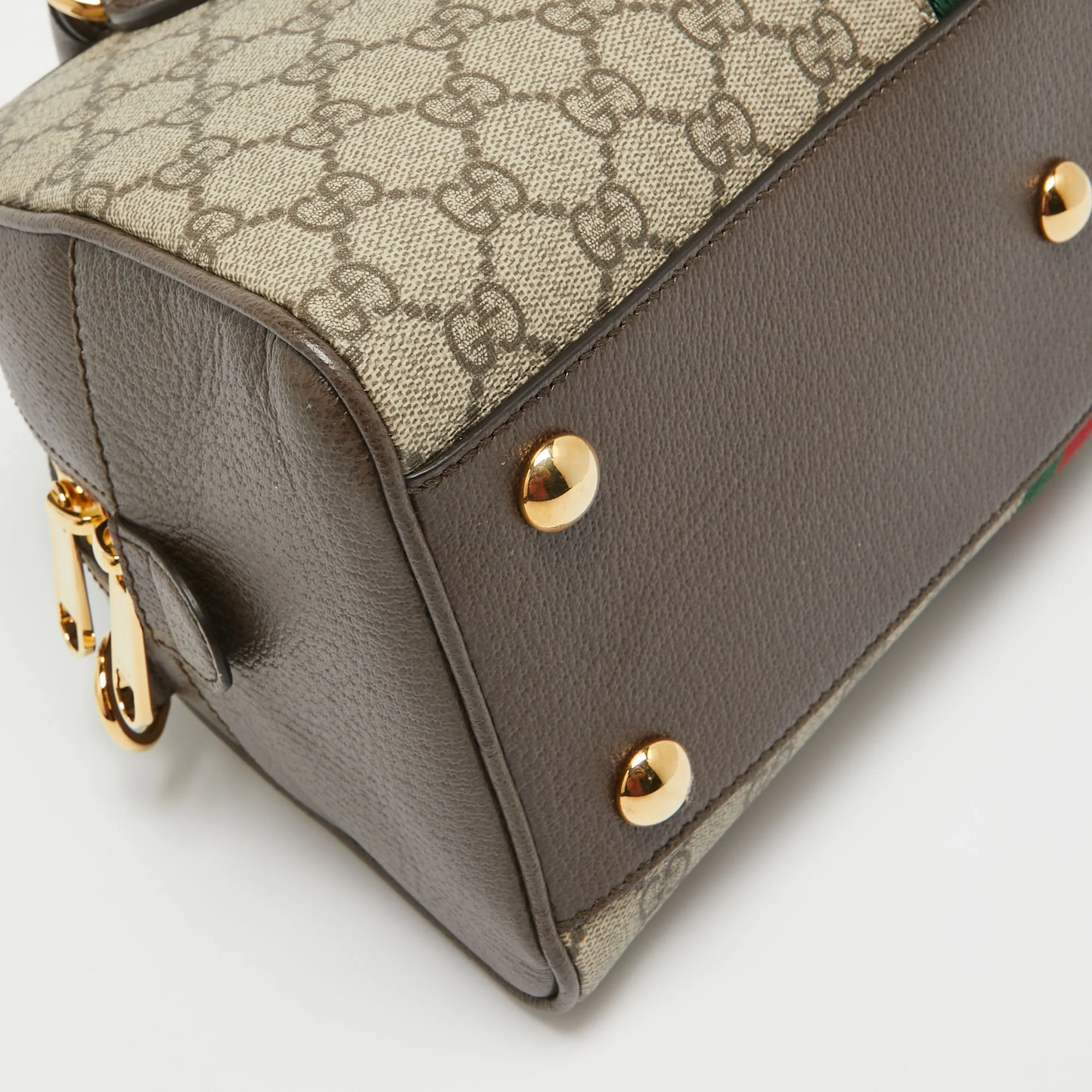 Gucci GG Canvas Ophidia Medium Bowling Bag - Beige