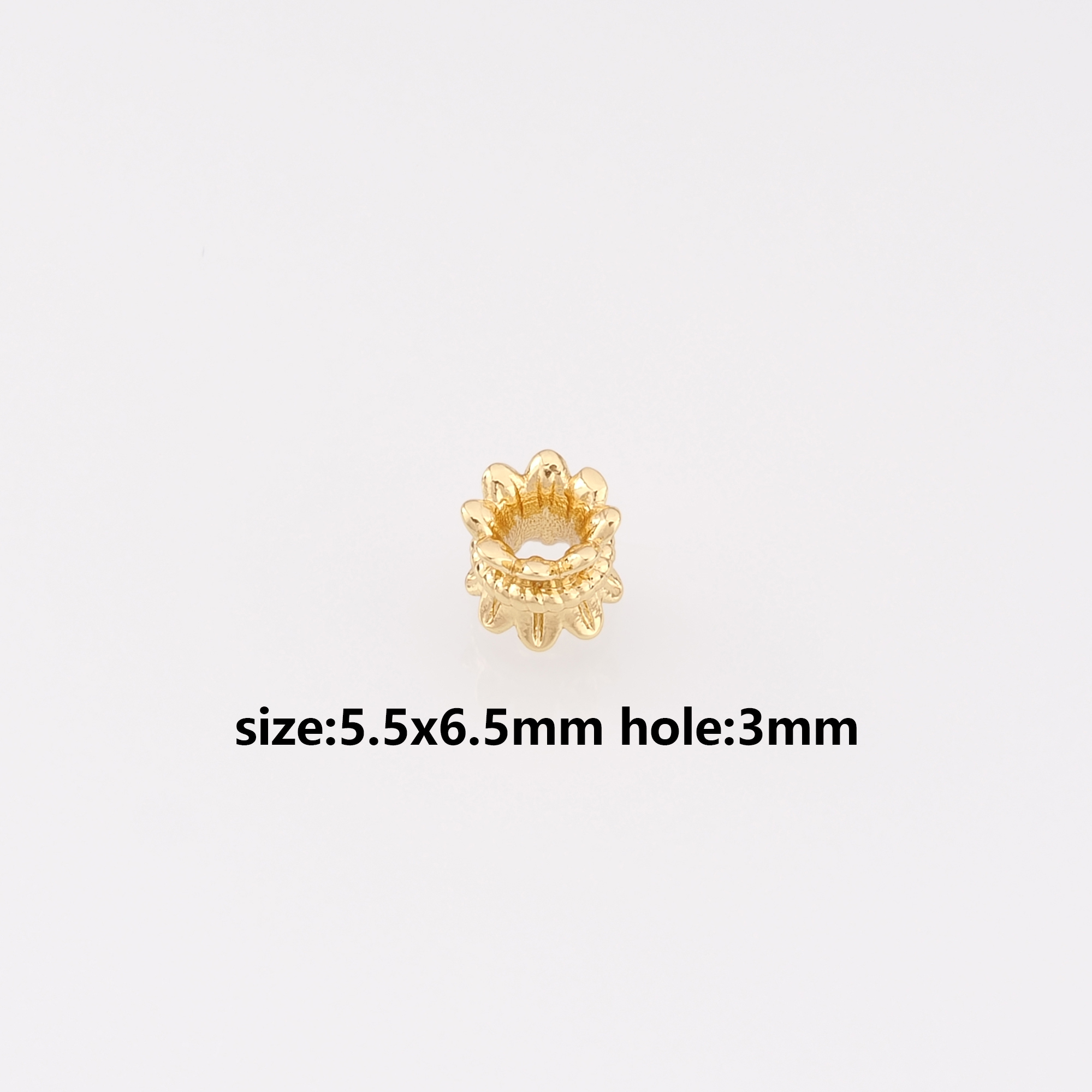 18K Gold Filled Barrel Spacer Beads,Flower Barrel Beads for Bracelet Jewelry Necklace Making Supply
