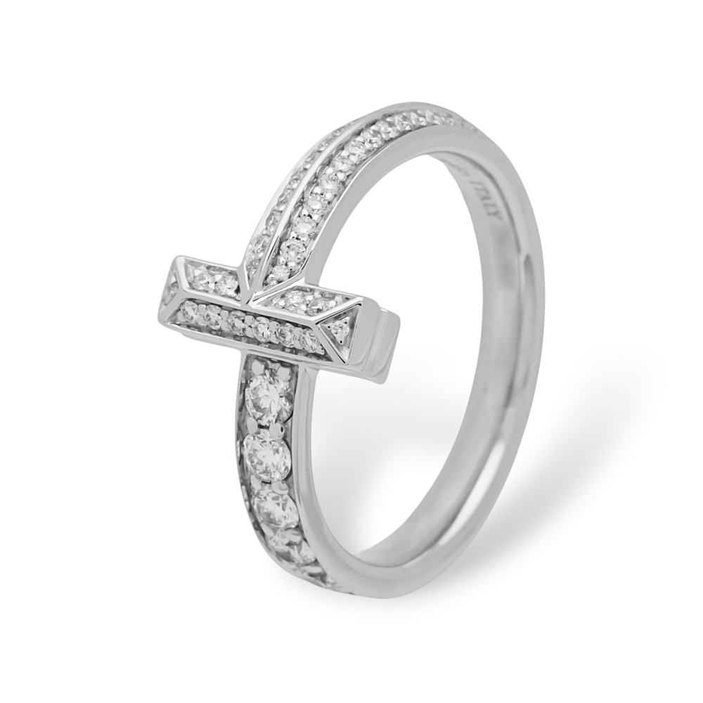 Tiffany & Co. Tiffany T Ring 18K White Gold Diamond 73126002