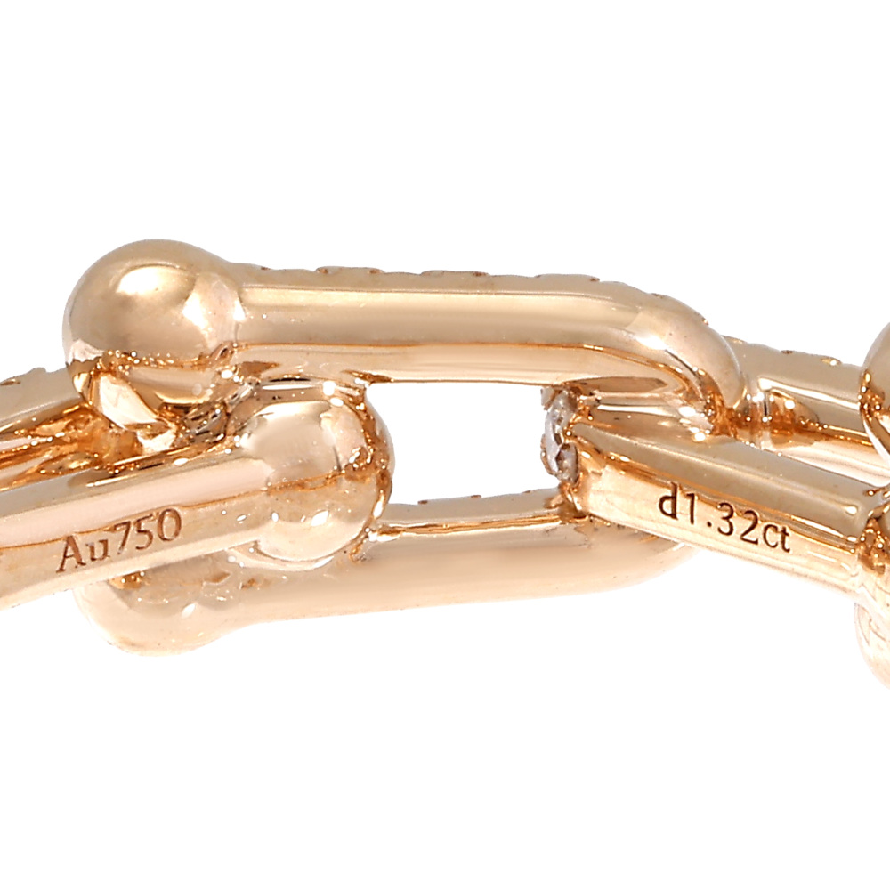 Tiffany & Co. Hardware Link Ring 18K Rose Gold Diamond