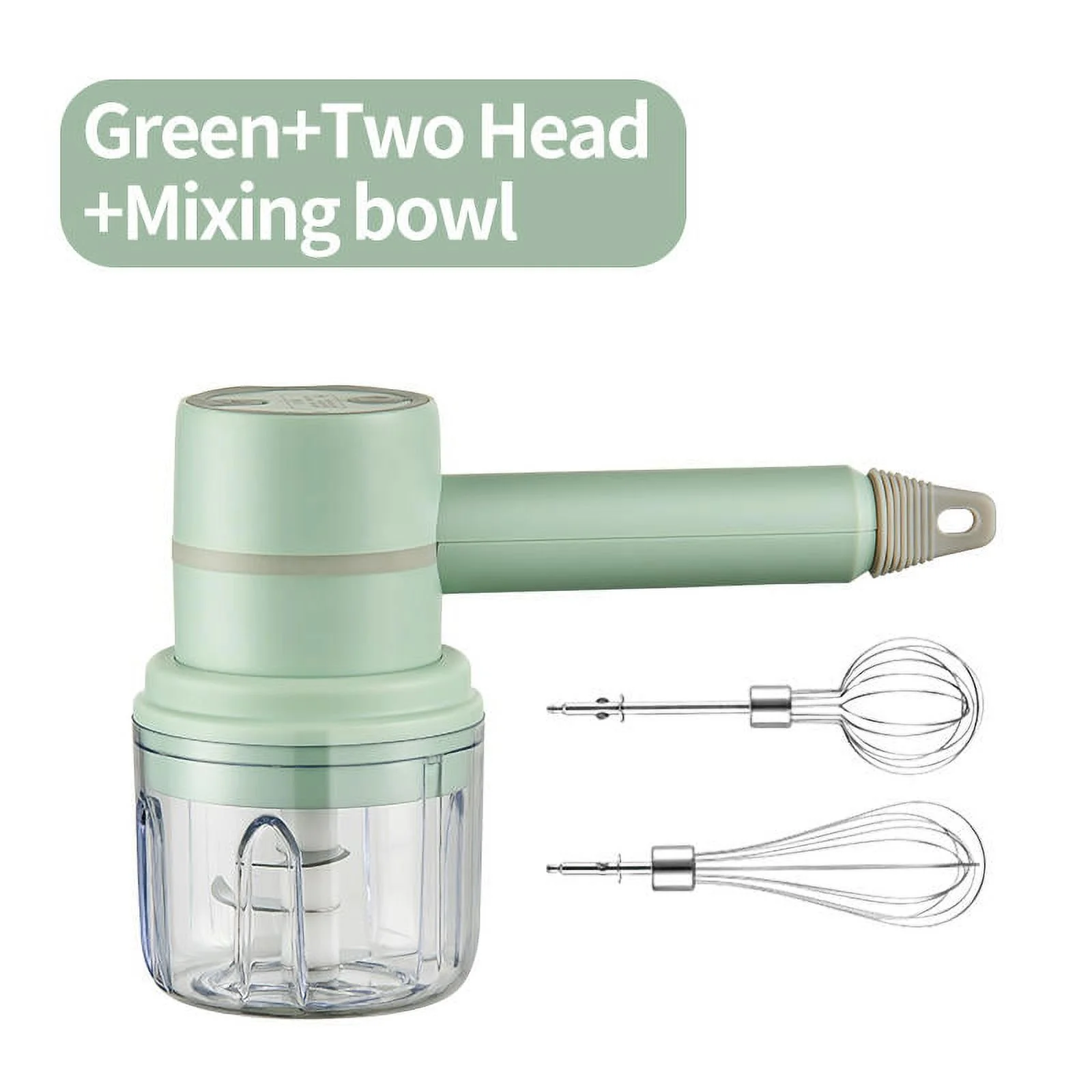 Jinmili Wireless Portable Electric Food Mixer Hand Blender 3 Speeds High Power Dough Blender Egg Beater Hand Mixer(Green-1)