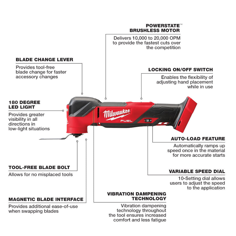 Milwaukee M18 FUEL Oscillating Multi-Tool Bare Tool 2836-20