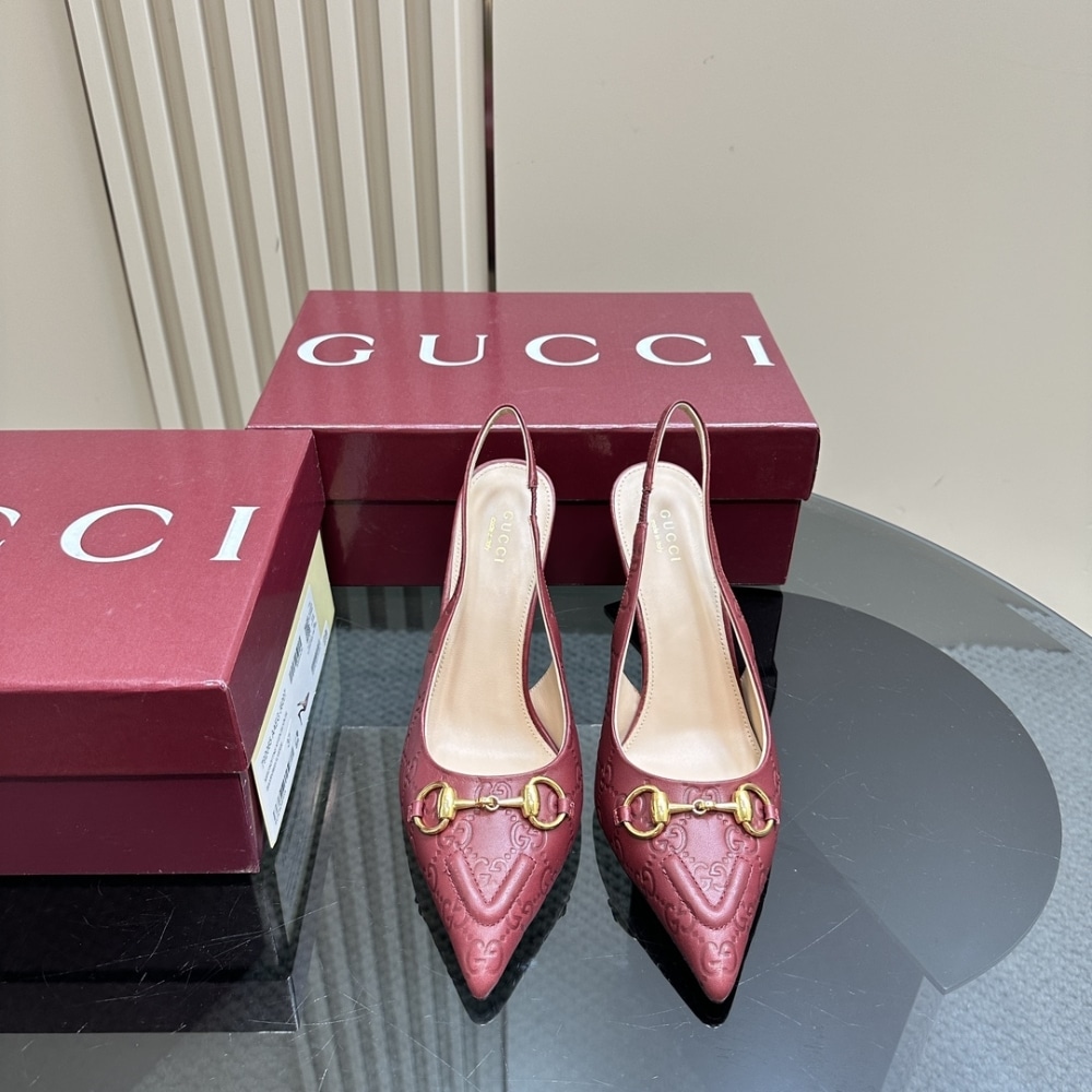 Gucci Women’S Horsebit Pump Gg Leather Rosso Ancora Red ?792065 Aaegj 6207