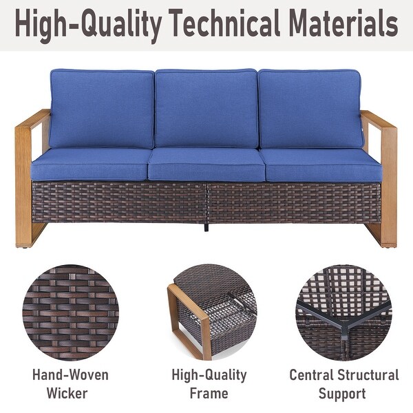 Patio Sofa Wicker High Back Sofa