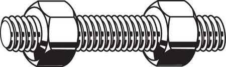 Fabory U22085.075.0775 Threaded Stud,b7,plain,3/4-10X7-3/4,pk40