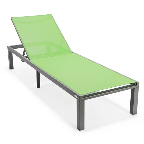 Aluminum Beach Pool Sun Lounge Chair Sling Mesh Fabric Reclining Stackable Lounger Chair