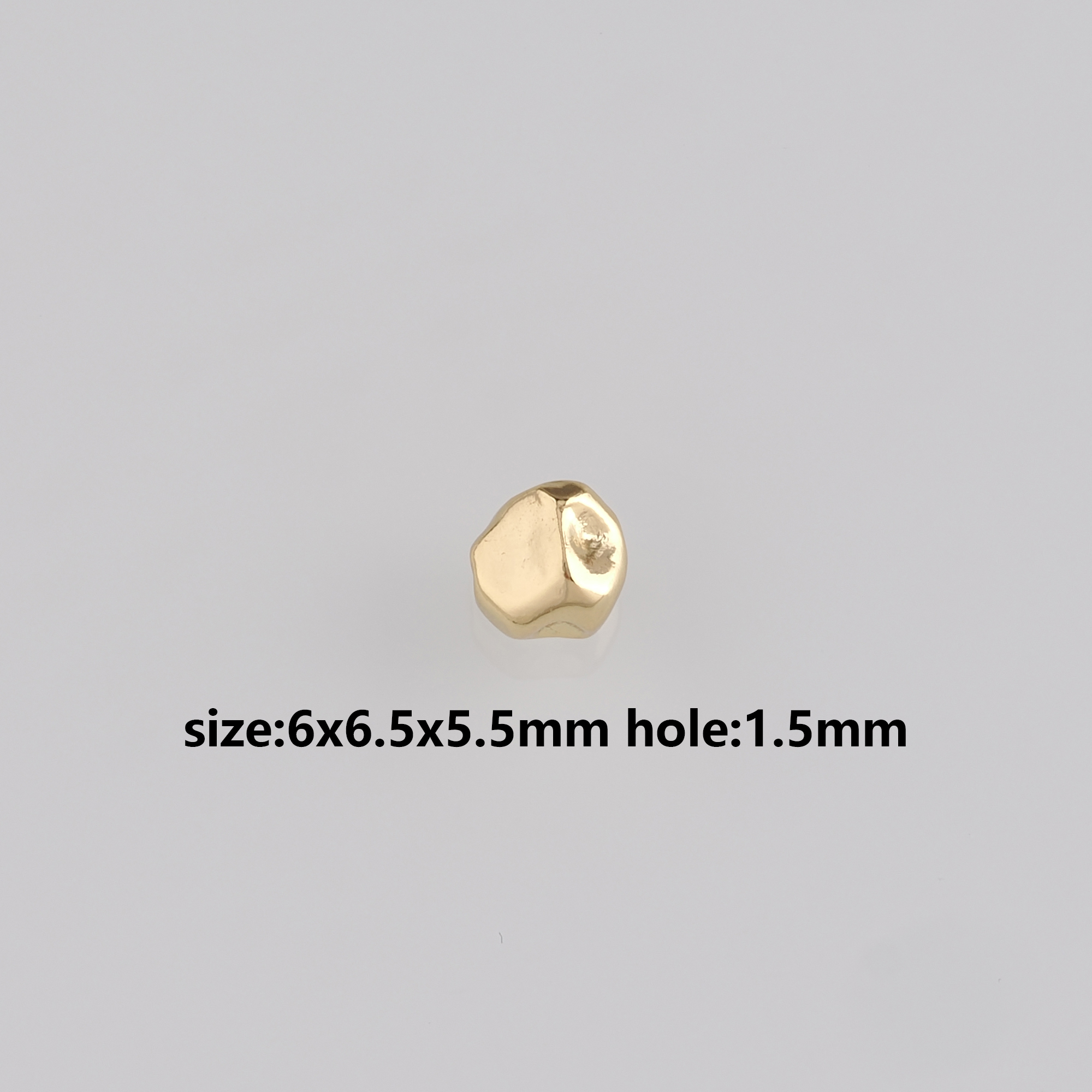 18K Gold Filled Irregular Spacer Beads,Geometric Bead for Bracelet Jewelry Necklace Making Supply