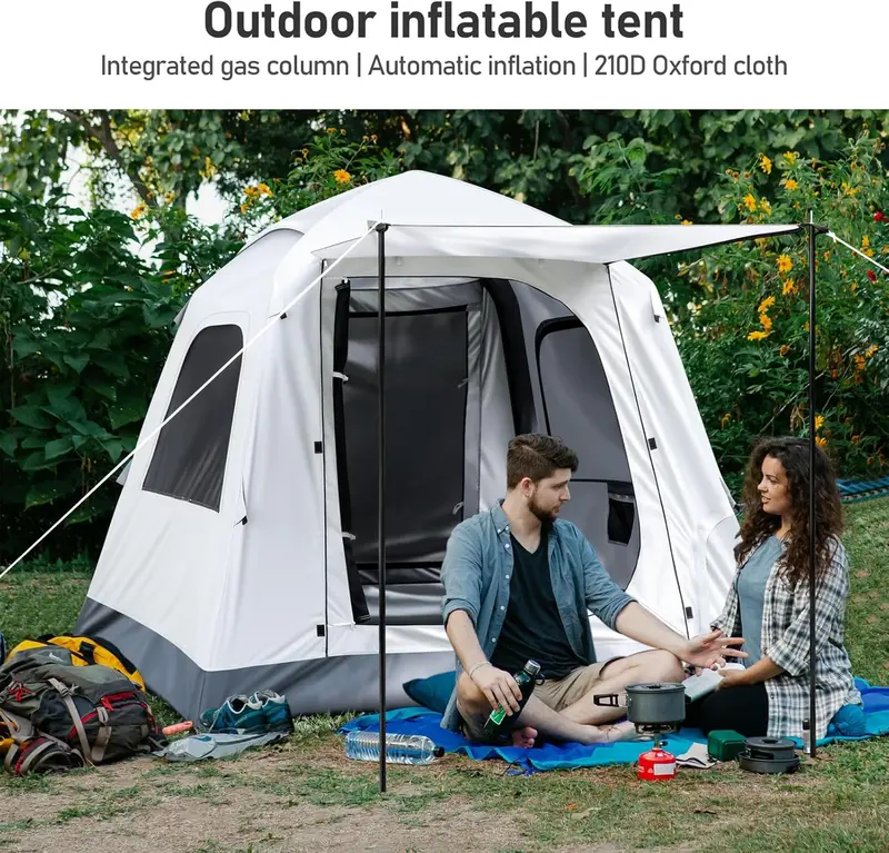 Self-Inflating Glamping Air Tent for 3–4 People – Built-in Pump, Waterproof & Quick-Deploy