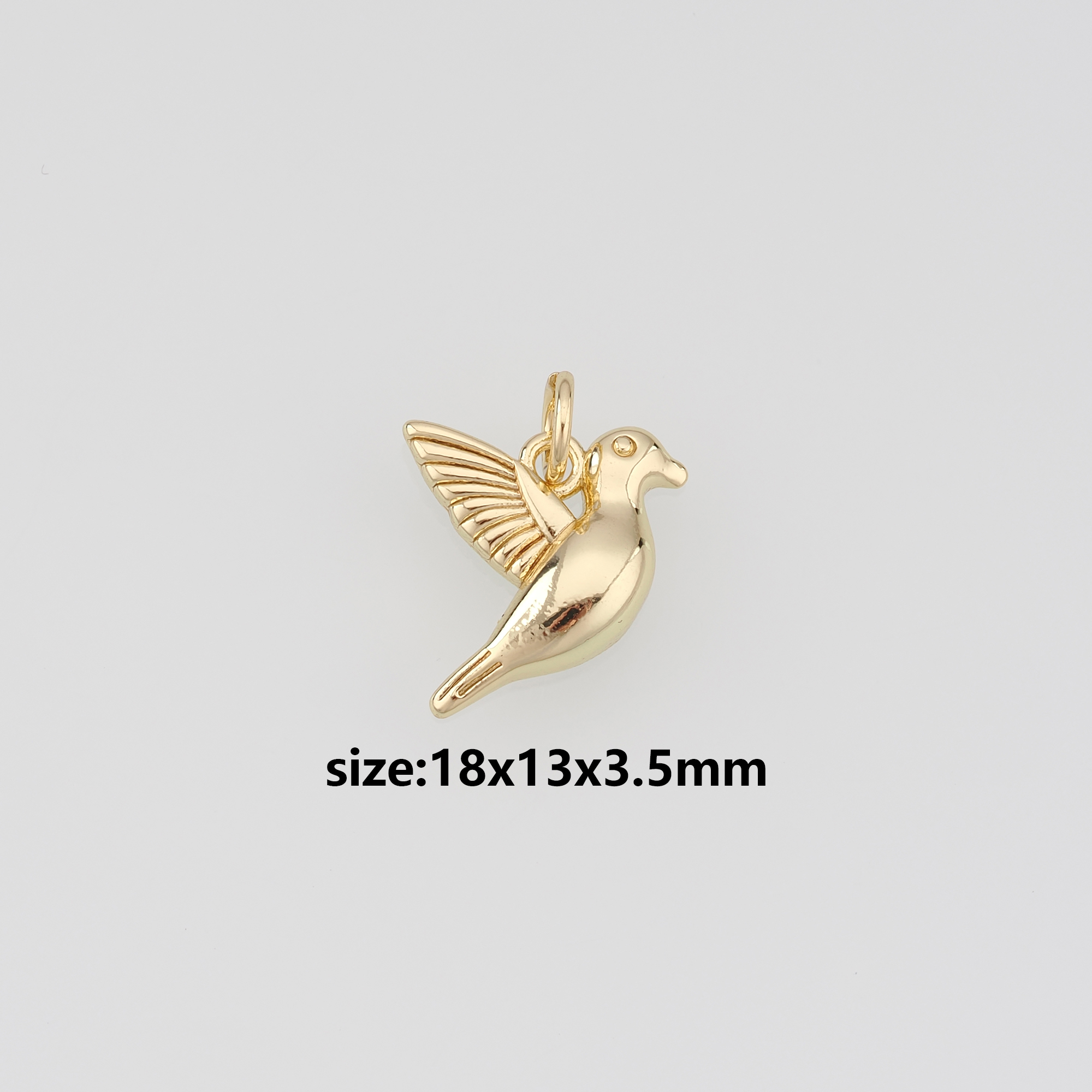 18K Gold Filled Bird Pendant,Bird Charm Earrings Necklace for DIY Jewelry Making Supply