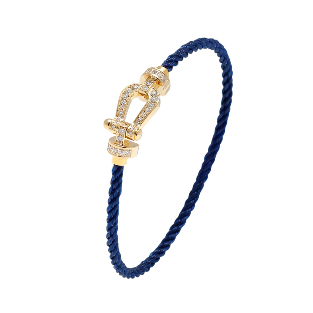 FRED Force 10 Mm Full Diamond Bracelet 18K Yellow Gold 0B0071-6B1057