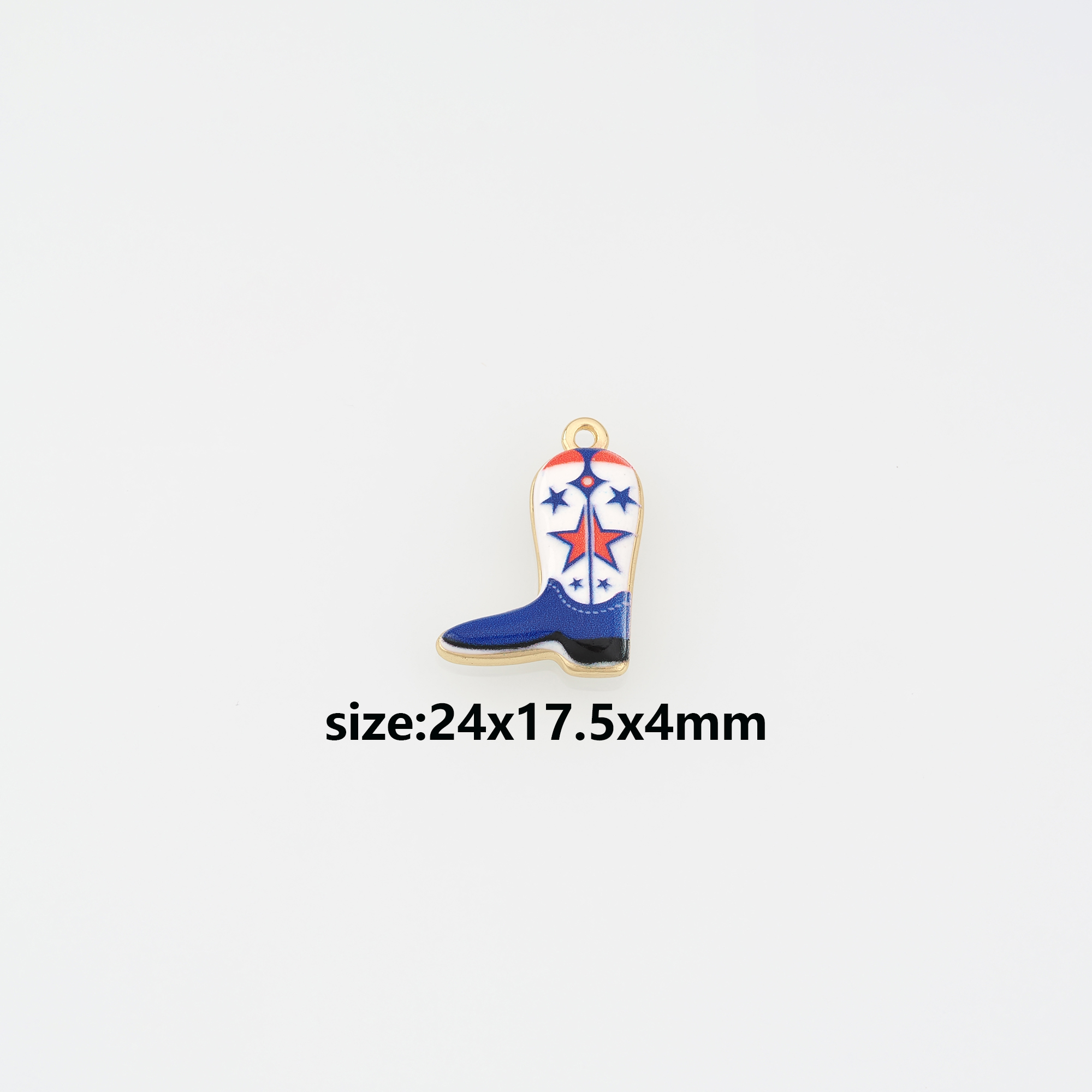 18K Gold Filled Cowboy Boots Pendant,Enamel Shoe Charm Earrings Necklace for DIY Jewelry Making Supply
