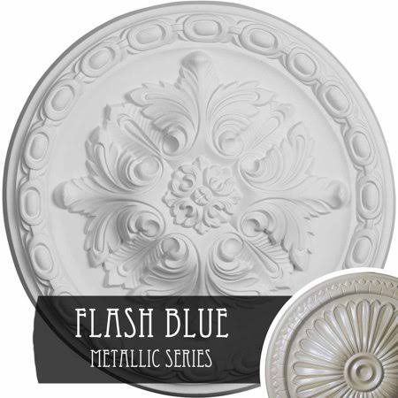 12 1/8x22OD x 3 1/2x22ID x 1x22P Palmetto Ceiling Medallion (Fits Canopies Up to 4 7/8x22), Hand-Painted Castle Stone Crackle