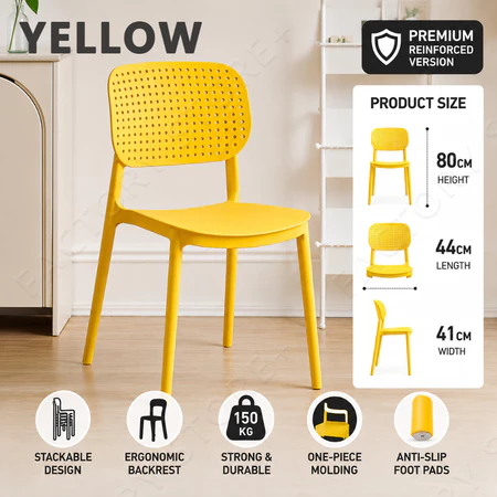 Plastic Chair Cafe Chair Restaurant Dining chair Living Room Study Chair kerusi cafe kerusi makan