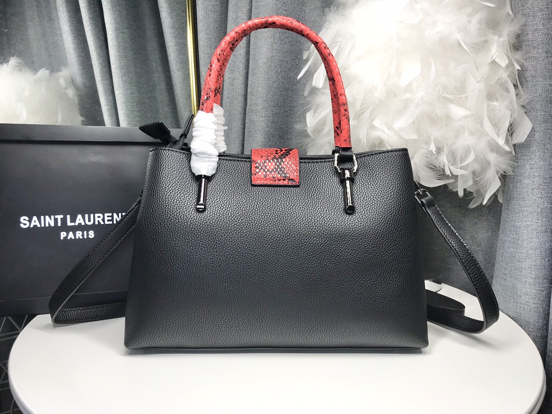 Saint Laurent Large Tote Bag Two Componentes Grandes Black