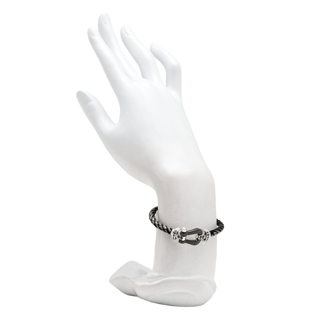 FRED Force 10 Bracelet 18K White Gold & Ceramic Diamond 0B0044-6B0275