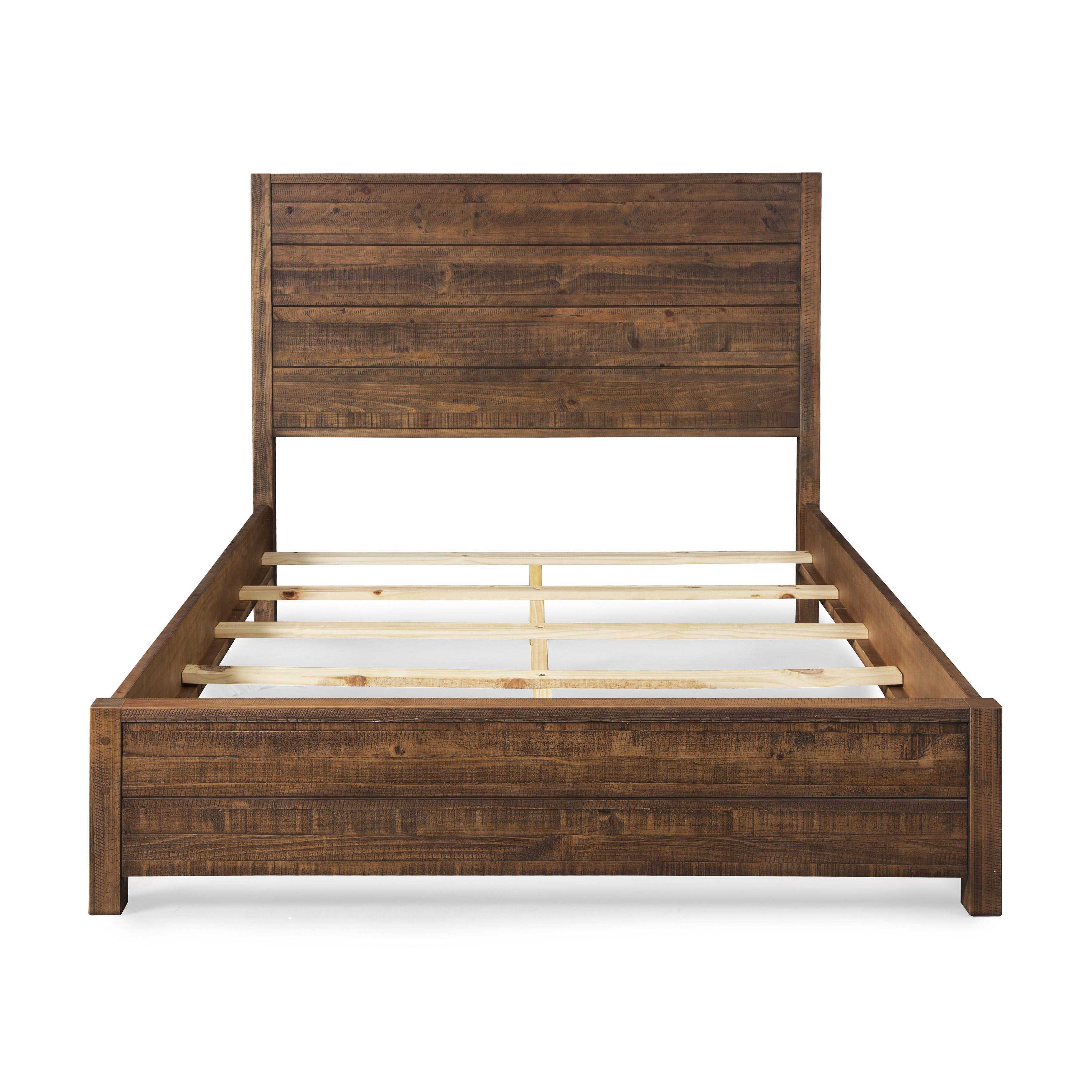 Grain Wood Furniture Montauk Panel Bed, Rustic Walnut, Queen