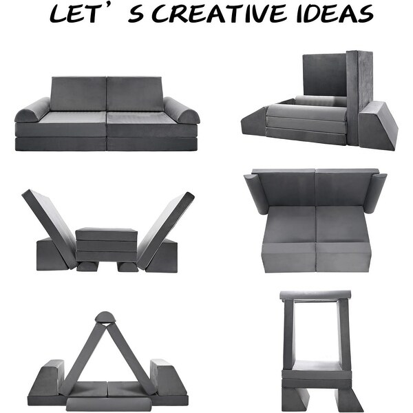DoCred Kids Couch Play Set Modular Convertible Sofa Creative Kids Sofa