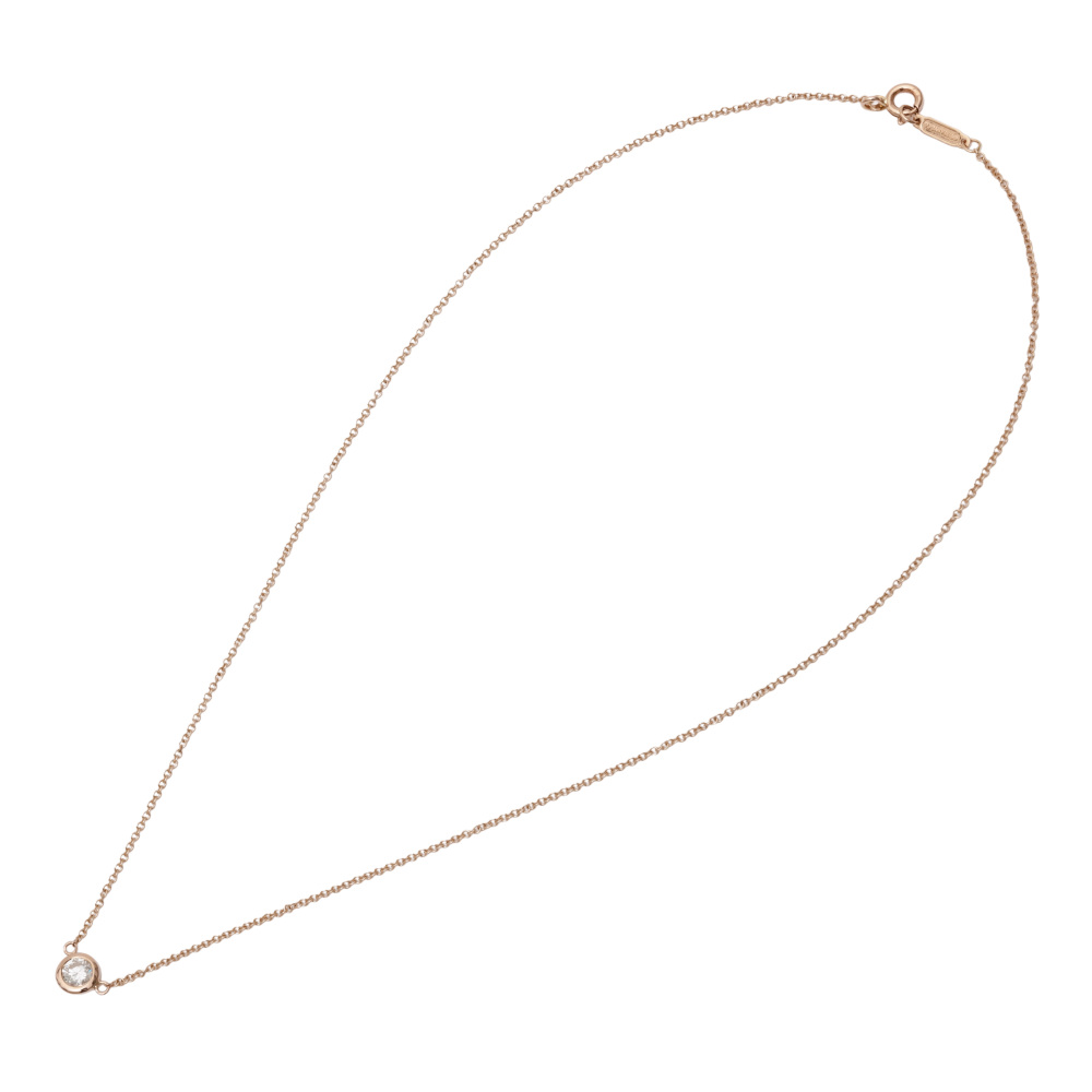 Tiffany & Co. Elsa Peretti By the Yard Necklace 18K Rose Gold Diamond